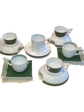 OUTER LIMITS CELESTIAL PORCELAIN CUP & SAUCERS - Set of 6